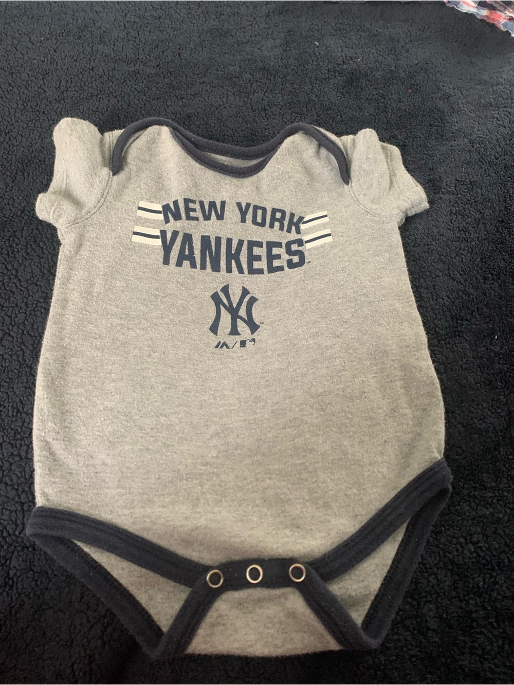 Gray & Navy Baby One-Piece Bodysuit